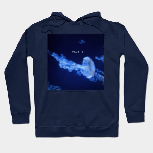 calm Aquatic Blue Water Jellyfish Hoodie by theartzone